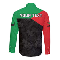 Personalized Martinique Long Sleeve Button Shirt Simple Style With Palm Leaf Pattern