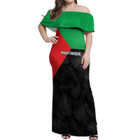 Personalized Martinique Off Shoulder Maxi Dress Simple Style With Palm Leaf Pattern