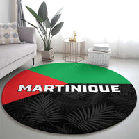 Martinique Round Carpet Simple Style With Palm Leaf Pattern