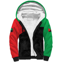Personalized Martinique Sherpa Hoodie Simple Style With Palm Leaf Pattern
