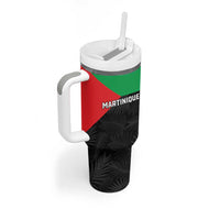 Personalized Martinique Tumbler With Handle Simple Style With Palm Leaf Pattern