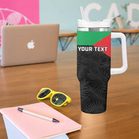 Personalized Martinique Tumbler With Handle Simple Style With Palm Leaf Pattern