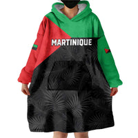Personalized Martinique Wearable Blanket Hoodie Simple Style With Palm Leaf Pattern