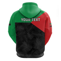 Personalized Martinique Zip Hoodie Simple Style With Palm Leaf Pattern