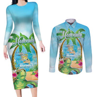 Bonjou Martinique Couples Matching Long Sleeve Bodycon Dress and Long Sleeve Button Shirt Welcome To Heaven