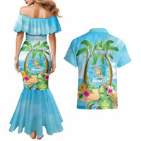 Bonjou Martinique Couples Matching Mermaid Dress and Hawaiian Shirt Welcome To Heaven