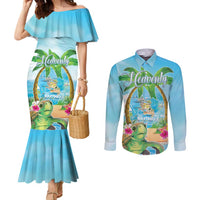 Bonjou Martinique Couples Matching Mermaid Dress and Long Sleeve Button Shirt Welcome To Heaven