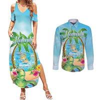 Bonjou Martinique Couples Matching Summer Maxi Dress and Long Sleeve Button Shirt Welcome To Heaven