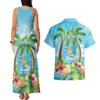 Bonjou Martinique Couples Matching Tank Maxi Dress and Hawaiian Shirt Welcome To Heaven