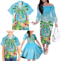 Bonjou Martinique Family Matching Off The Shoulder Long Sleeve Dress and Hawaiian Shirt Welcome To Heaven