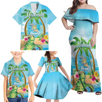 Bonjou Martinique Family Matching Off Shoulder Maxi Dress and Hawaiian Shirt Welcome To Heaven