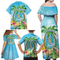 Bonjou Martinique Family Matching Off Shoulder Maxi Dress and Hawaiian Shirt Welcome To Heaven
