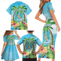 Bonjou Martinique Family Matching Short Sleeve Bodycon Dress and Hawaiian Shirt Welcome To Heaven