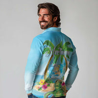 Bonjou Martinique Long Sleeve Polo Shirt Welcome To Heaven