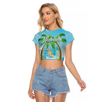 Bonjou Martinique Raglan Cropped T Shirt Welcome To Heaven