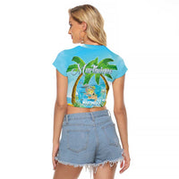 Bonjou Martinique Raglan Cropped T Shirt Welcome To Heaven