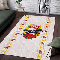 Kentucky Horse Racing Area Rug Rose Floral