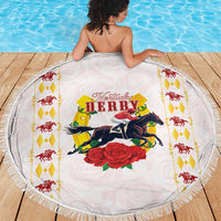 Kentucky Horse Racing Beach Blanket Rose Floral