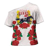 Kentucky Horse Racing Cross Shoulder Shirt Rose Floral