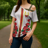 Kentucky Horse Racing Cross Shoulder Shirt Rose Floral