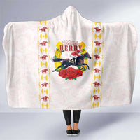 Kentucky Horse Racing Hooded Blanket Rose Floral