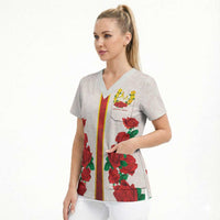 Kentucky Horse Racing Scrub Top Rose Floral