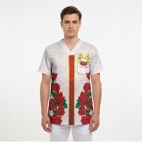 Kentucky Horse Racing Scrub Top Rose Floral