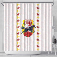 Kentucky Horse Racing Shower Curtain Rose Floral
