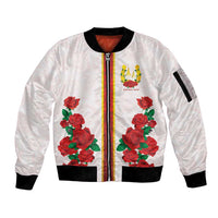 Kentucky Horse Racing Sleeve Zip Bomber Jacket Rose Floral