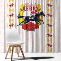 Kentucky Horse Racing Window Curtain Rose Floral