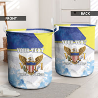 Personalized US Virgin Islands Laundry Basket Happy Independence Day