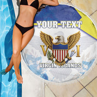 Personalized US Virgin Islands Beach Blanket Happy Independence Day