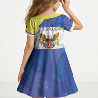 Personalized US Virgin Islands Kid Short Sleeve Dress Happy Independence Day
