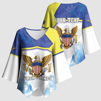 Personalized US Virgin Islands Kimono Sleeve Blouse Happy Independence Day