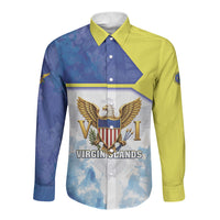 Personalized US Virgin Islands Long Sleeve Button Shirt Happy Independence Day