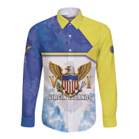 Personalized US Virgin Islands Long Sleeve Button Shirt Happy Independence Day