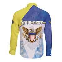 Personalized US Virgin Islands Long Sleeve Button Shirt Happy Independence Day