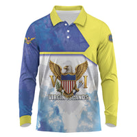 Personalized US Virgin Islands Long Sleeve Polo Shirt Happy Independence Day