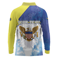Personalized US Virgin Islands Long Sleeve Polo Shirt Happy Independence Day