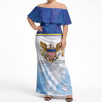 Personalized US Virgin Islands Off Shoulder Maxi Dress Happy Independence Day