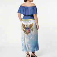 Personalized US Virgin Islands Off Shoulder Maxi Dress Happy Independence Day