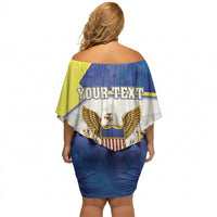 Personalized US Virgin Islands Off Shoulder Short Dress Happy Independence Day