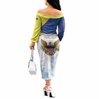 Personalized US Virgin Islands Off The Shoulder Long Sleeve Dress Happy Independence Day