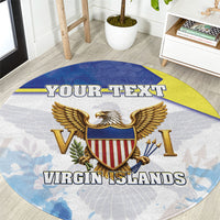 Personalized US Virgin Islands Round Carpet Happy Independence Day