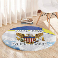 Personalized US Virgin Islands Round Carpet Happy Independence Day