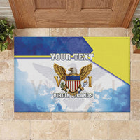 Personalized US Virgin Islands Rubber Doormat Happy Independence Day
