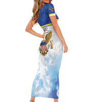 Personalized US Virgin Islands Short Sleeve Bodycon Dress Happy Independence Day