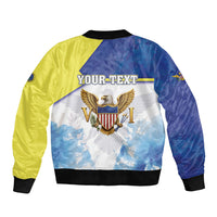 Personalized US Virgin Islands Sleeve Zip Bomber Jacket Happy Independence Day