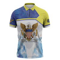 Personalized US Virgin Islands Zipper Polo Shirt Happy Independence Day