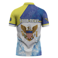 Personalized US Virgin Islands Zipper Polo Shirt Happy Independence Day